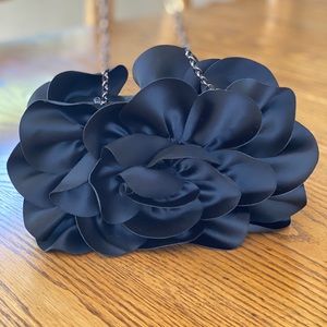 Sondra Roberts Evening Bag - Black Flower Petal